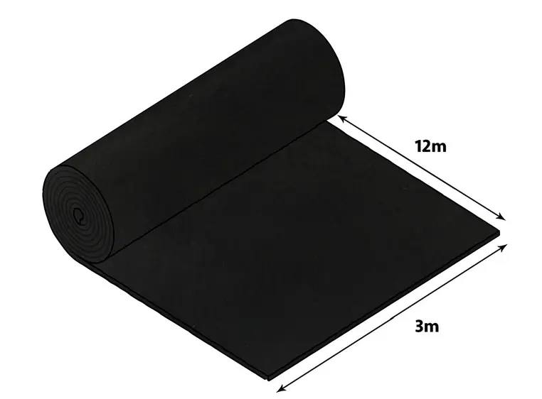 Akustikkmolton på rull, 12x3m Sort, 500g/m2 