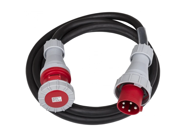 Briteq kabel, 63A/400V 5 meter. Med krymp for merking 