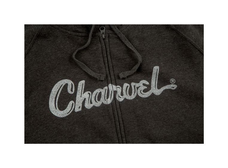 Charvel Logo hettejakke, kullgrå, XL