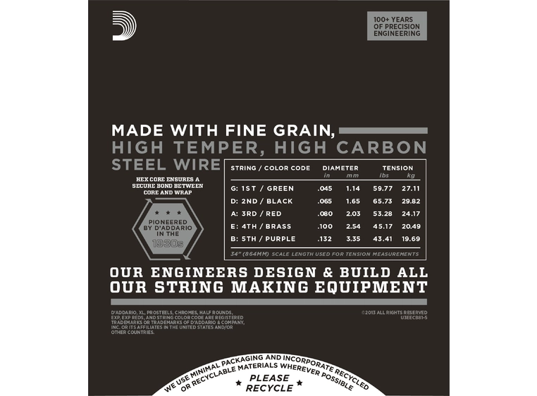 D'Addario ECB81-5 Chromes Bass (045-132) (5 str) 