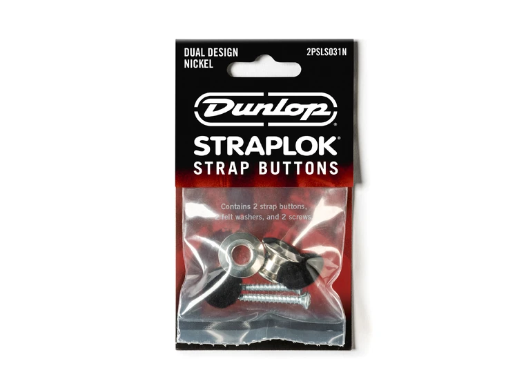 Dunlop 2PSLS031N Straplok Dual Design Button Set-Nickel 