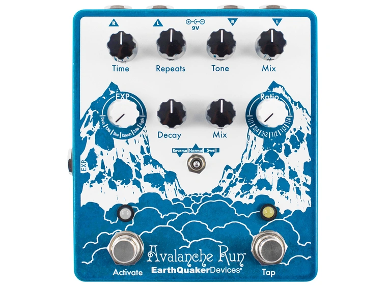 EarthQuaker devices Avalanche Run V2 Stereo Reverb & Delay with Tap Tempo 