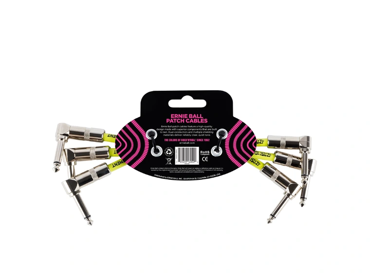 Ernie Ball EB-6050 Patch Cable Black 15 cm, 3-pack 