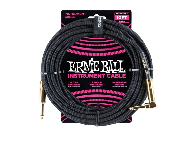 Ernie Ball EB-6081 Instrumentkabel 3 meter Sort 