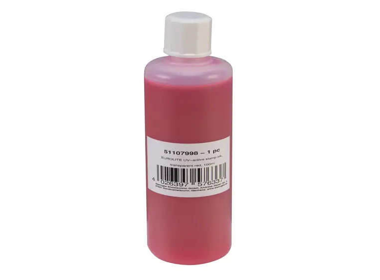 Eurolite UV-active Stamp Ink transparent red, 100ml 