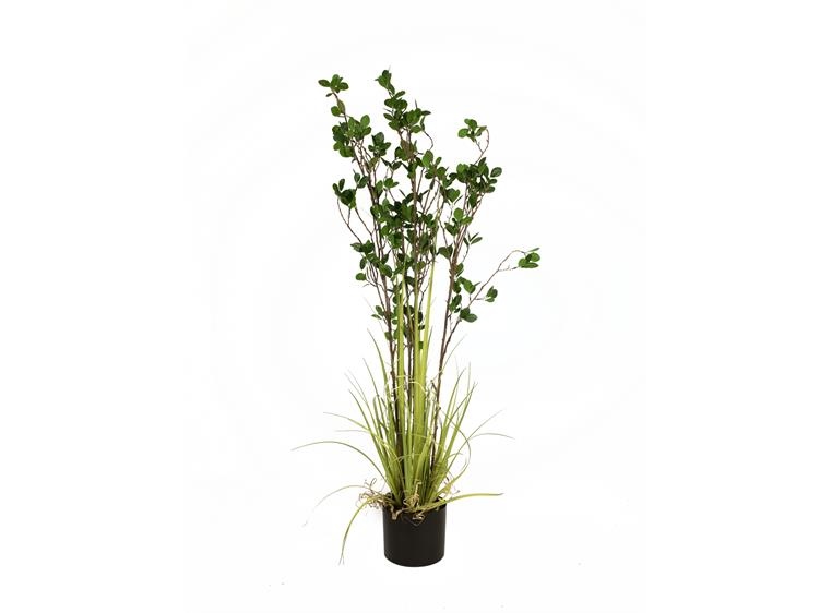 Europalms Evergreen shrub with grass artificial plant, 120cm