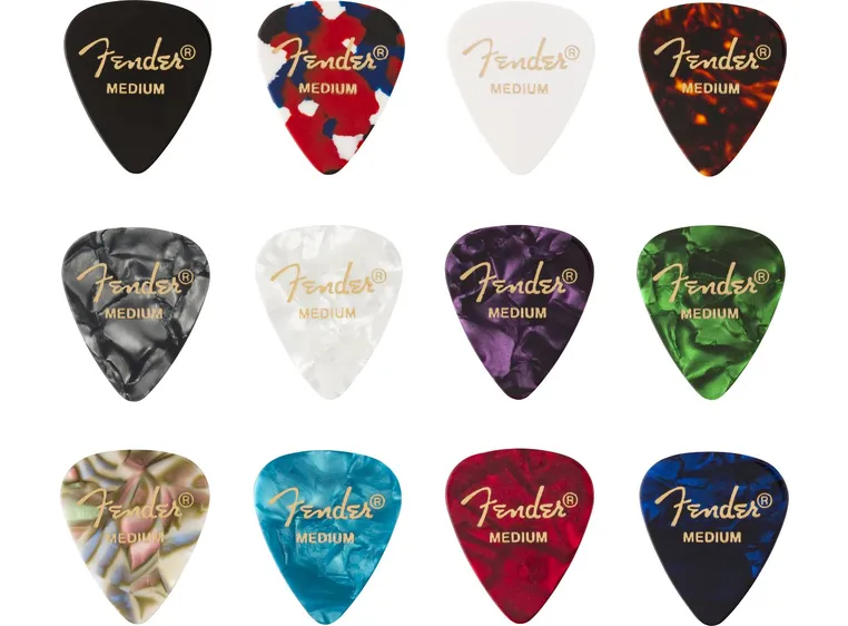 Fender 351 Shape Celluloid Medley Medium 12-pack 