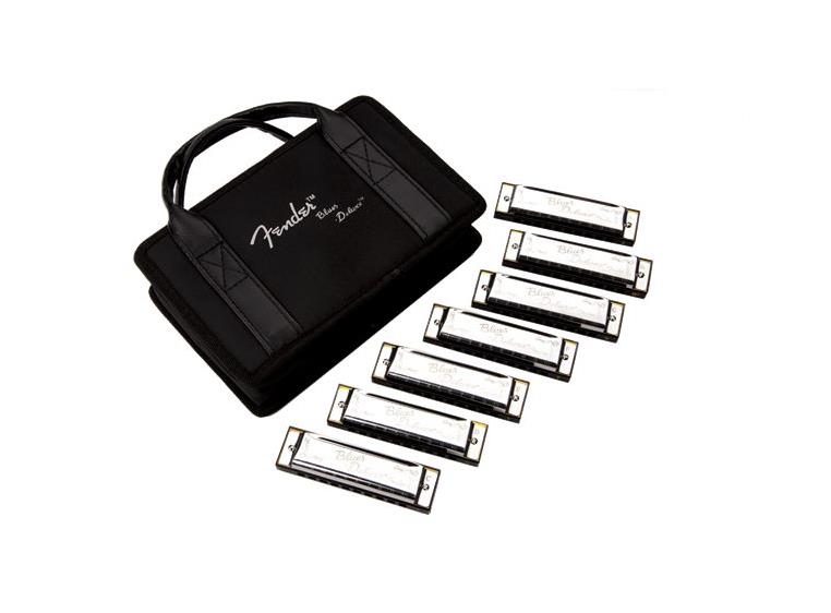 Fender Blues Deluxe Harmonica, Pack of 7, with Case