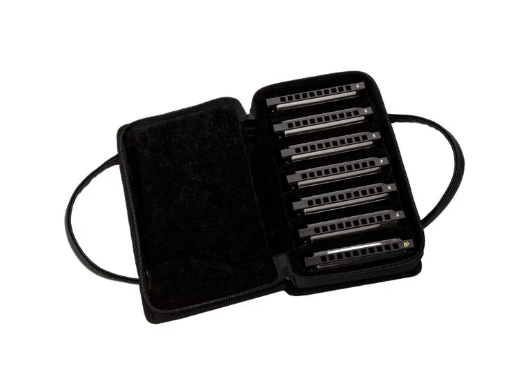 Fender Blues Deluxe Harmonica, Pack of 7, with Case 