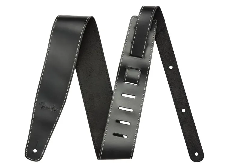 Fender Broken-In Leather Strap, Black 2.5" 