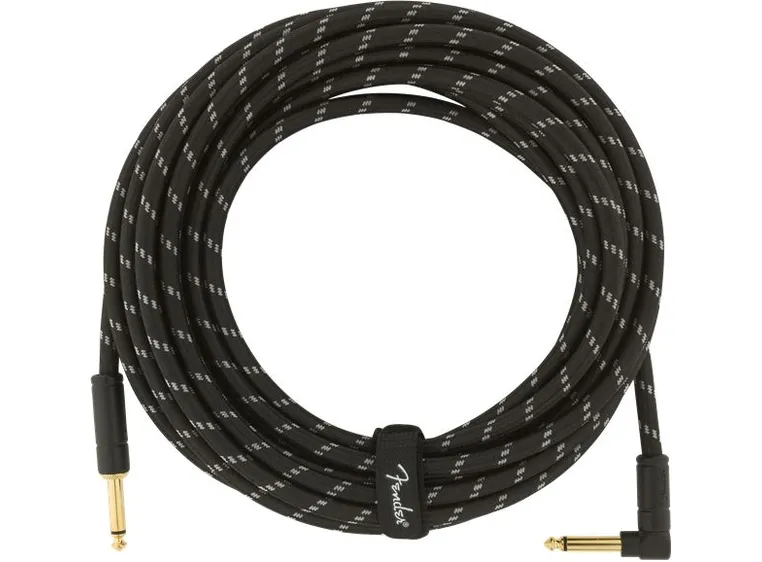 Fender Deluxe Series Instrument Cable Straight/Angle, 7.5m / 25', Black Tweed 