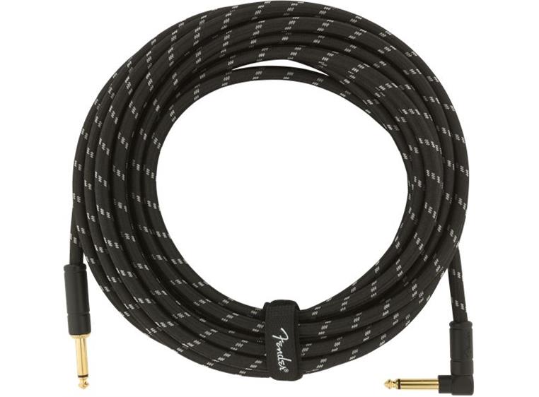 Fender Deluxe Series Instrument Cable Straight/Angle, 7.5m / 25', Black Tweed