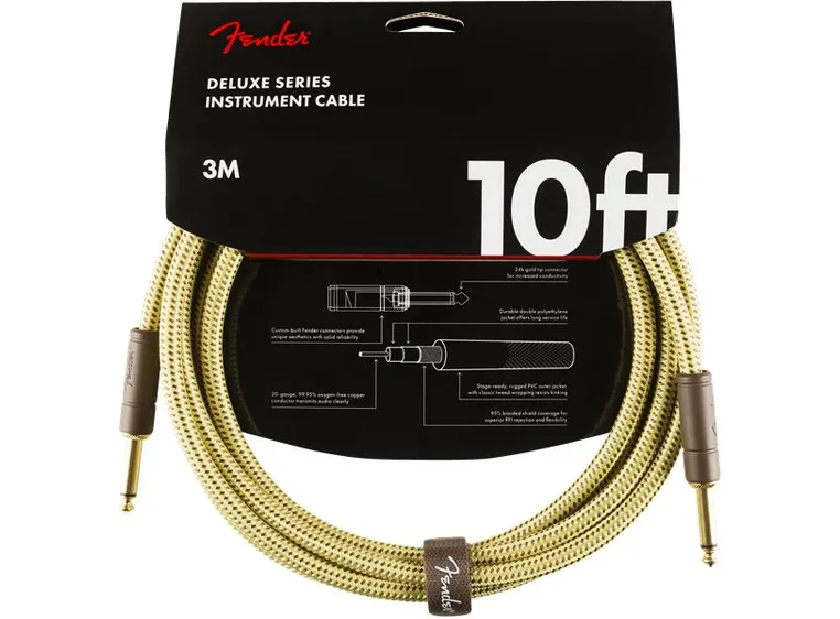 Fender Deluxe Series Instrument Cable Straight/Straight, 10', Tweed 