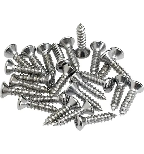 Fender Pickguard/Control Plate Mounting Screws (24) (Chrome)