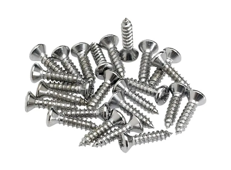 Fender Pickguard/Control Plate Screws 24-pakning monteringsskruer (Chrome) 