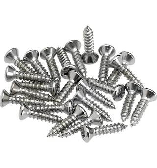 Fender Pickguard/Control Plate Screws 24-pakning monteringsskruer (Chrome)