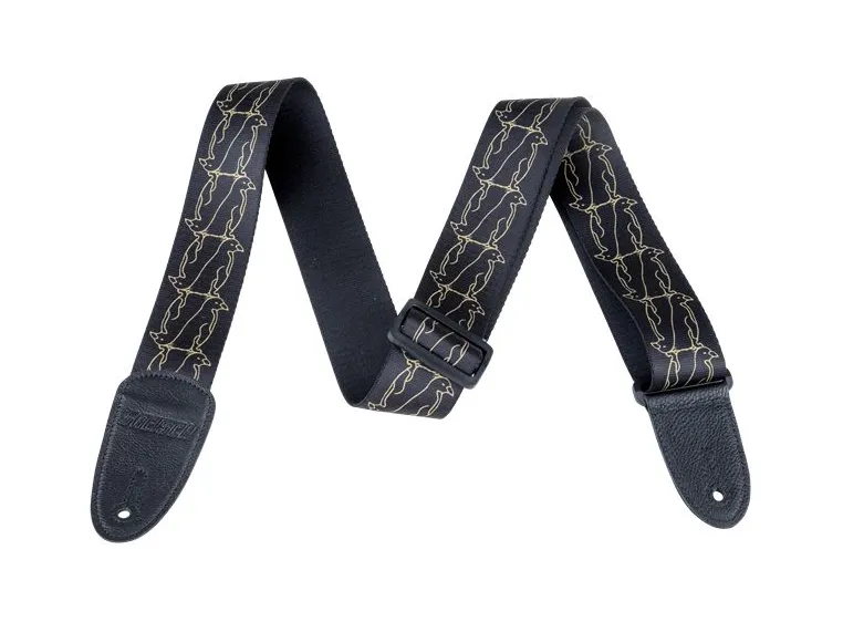 Gretsch Alternating Black Penguins Strap Gold 