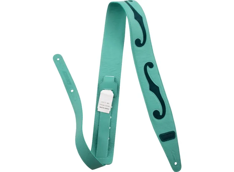 Gretsch F-Holes Leather Strap Surf Green and Dark Green 3" 