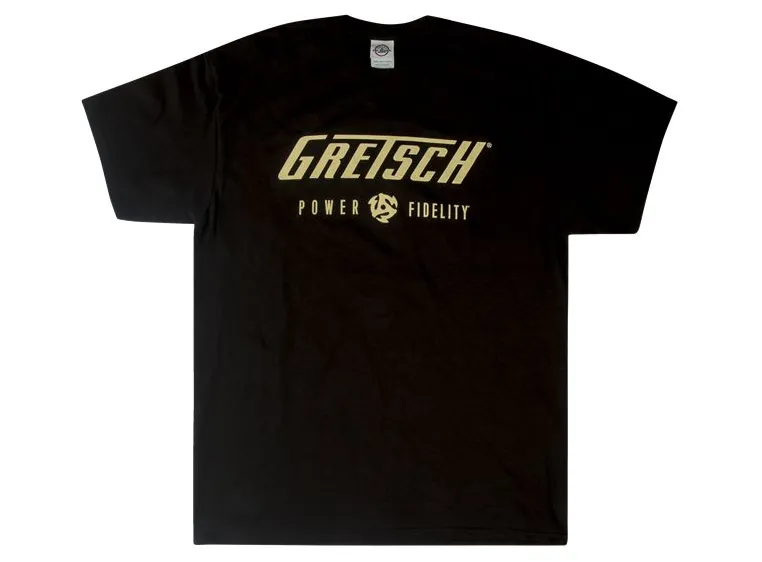 Gretsch Power & Fidelity Logo T skjorte svart, størrelse: L 