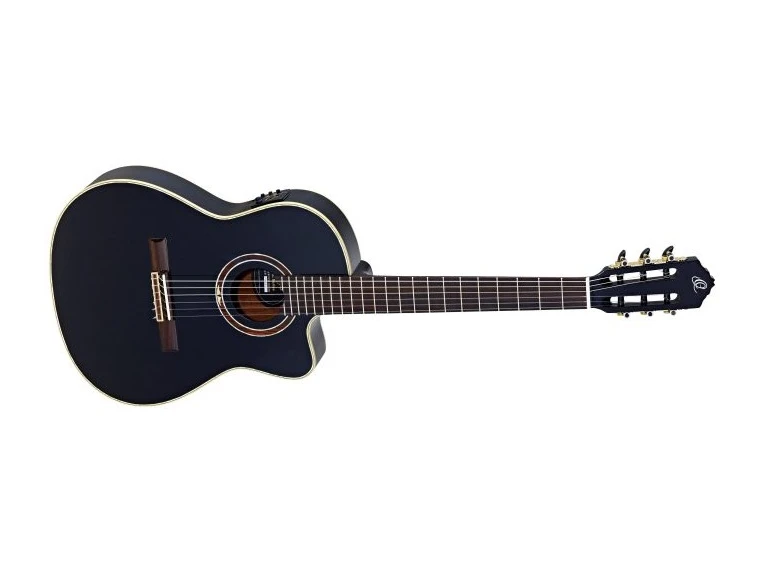 Ortega RCE138-T4BK Klassisk gitar 4/4 Thin, med mik, Slim neck 