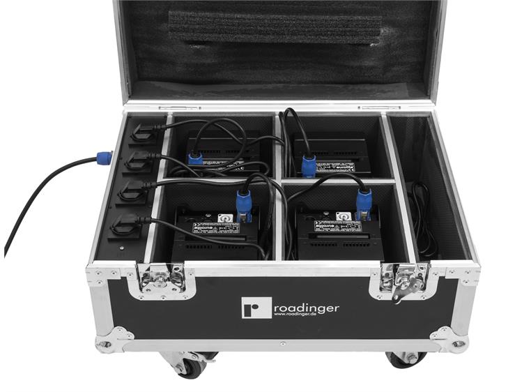 Roadinger Flightcase 4x AKKU IP UP-4 QuickDMX with charging function