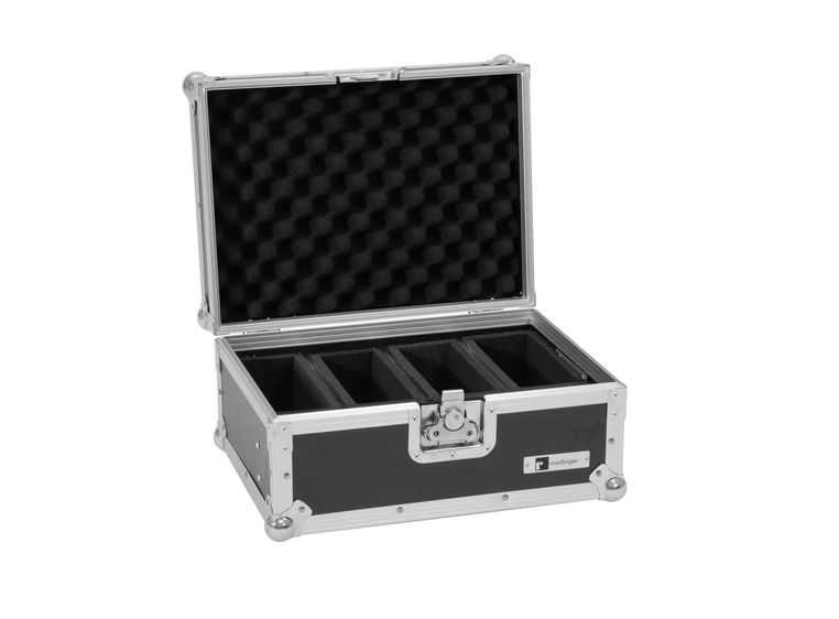 Roadinger Flightcase EC-4AC 4x AKKU Flat Light Series 