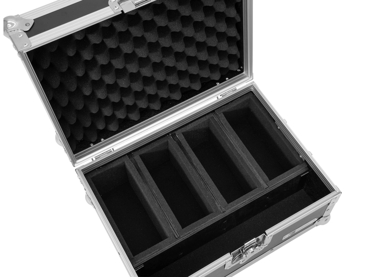 Roadinger Flightcase EC-4AC 4x AKKU Flat Light Series 