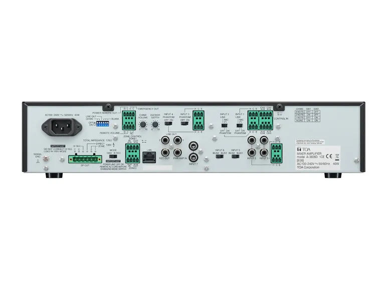 Toa A-3612D Digital Mikseforsterker 100V/8ohm, 120W 