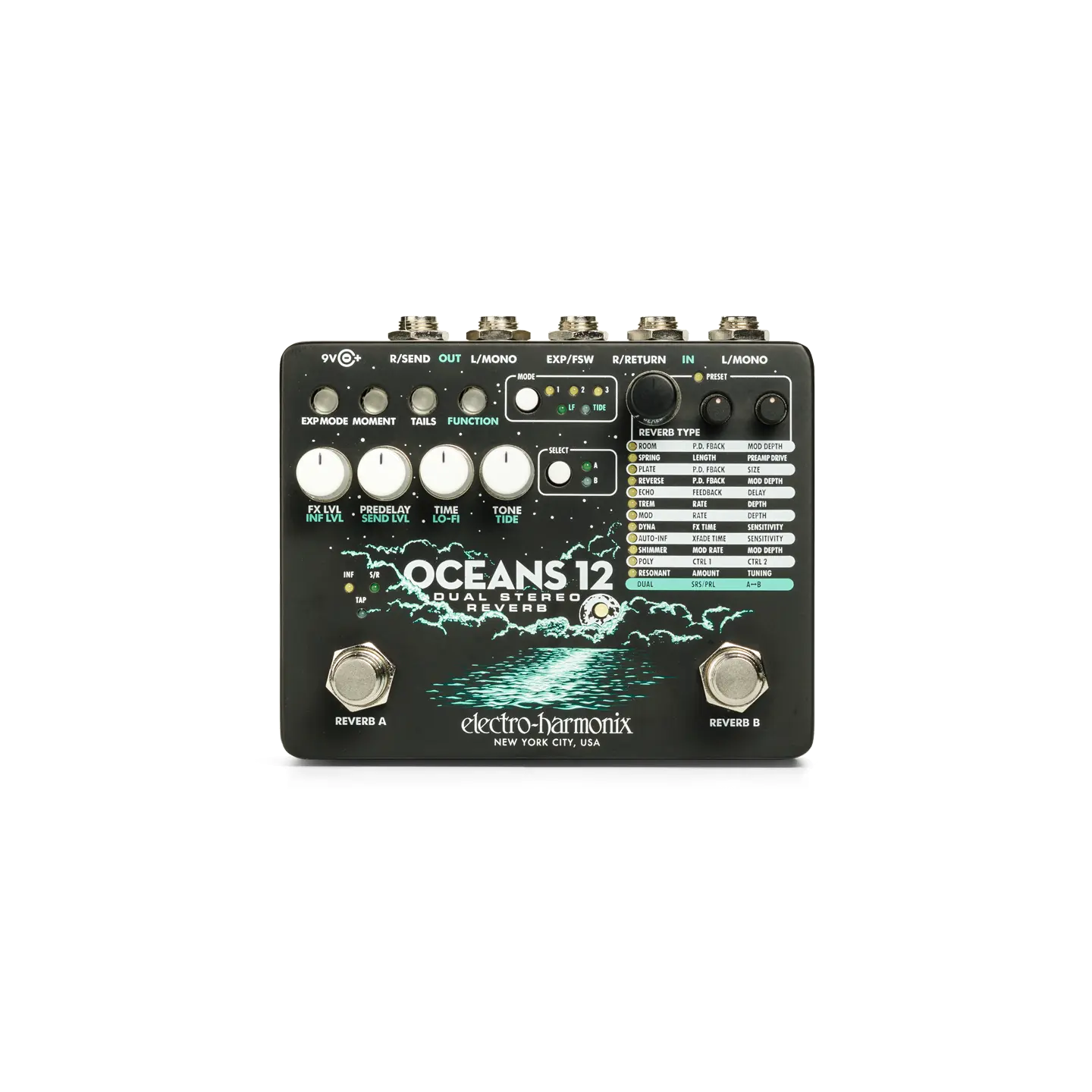 Electro-Harmonix Oceans 12 Dobbel stereo-reverb