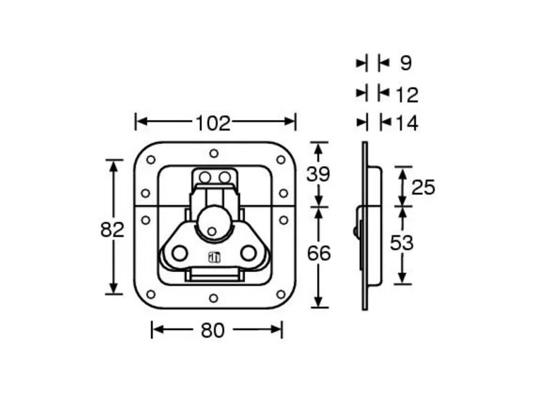 Adam Hall Hardware 17295 S - Butterfly Latch medium with Spr 
