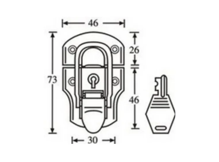 Adam Hall Hardware 1903 - Drawbolt medium chrome-plated lock 