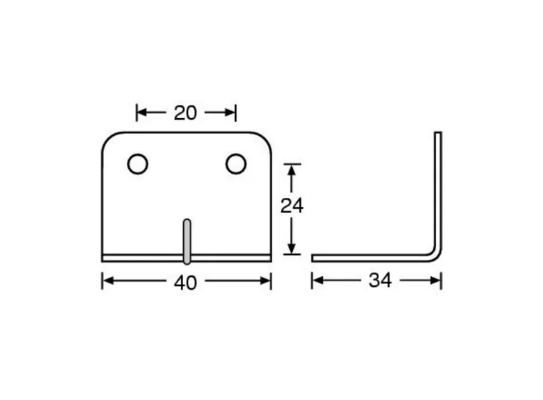 Adam Hall Hardware 40403 - Corner Brace 40 x 34 for 35 mm Ca 