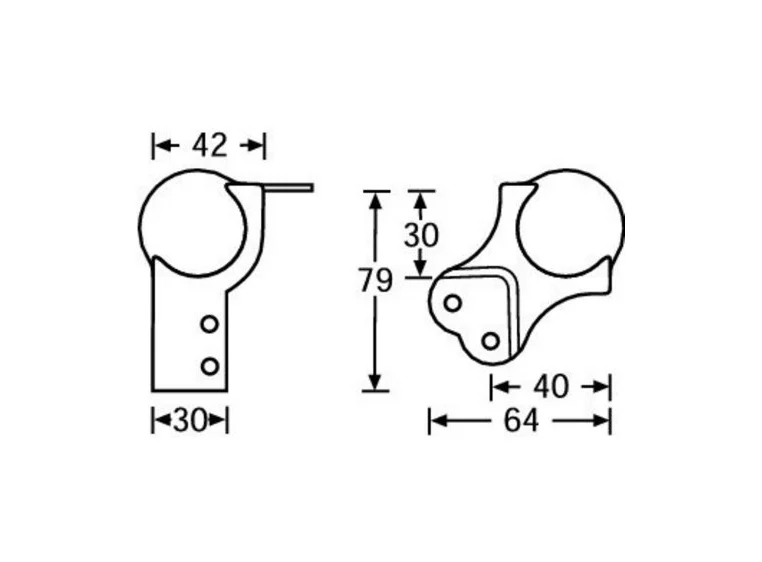 Adam Hall Hardware 41081 - Ball Corner large cranked 30 mm w 