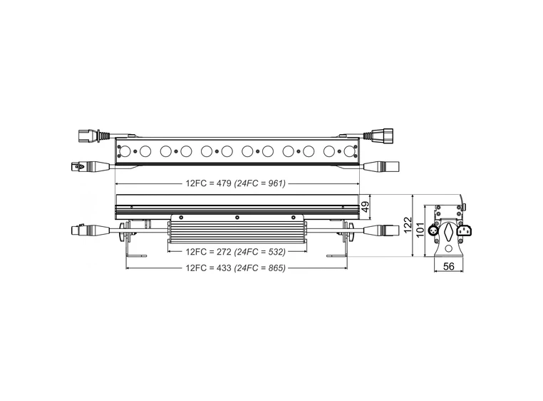 Briteq LDP-COLORSTRIP 12FC LEDbar med 12x4W RGBW 