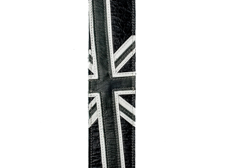 D'addario 25PRL04 Gitarreim i lær 64 mm Union Jack BW 