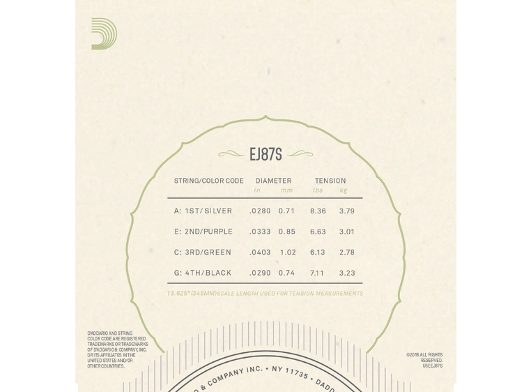 D'addario EJ87S Ukulele strenger (SopranTitanium) 