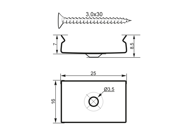 Eurolite Mounting Bracket for U-Profil 20mm Metal