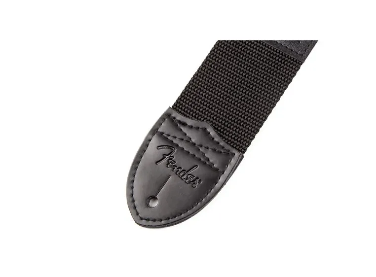 Fender 2" Black Poly Strap w/ Yellow Fender Logo 