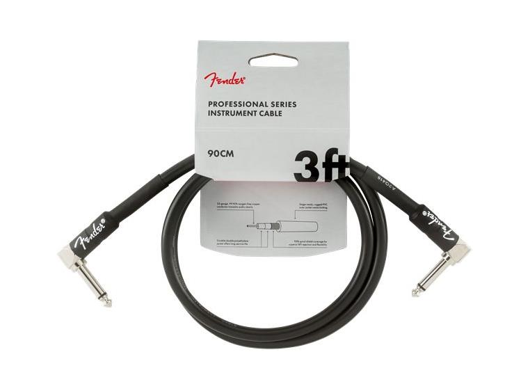 Fender Professional Instrument Cables Angle/Angle, 3', Black