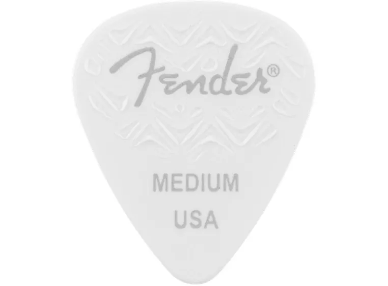 Fender White, 351 Shape, Medium Plekter 6-pakning 