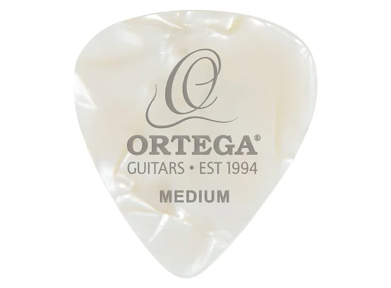 Ortega OGP-WP-M10 Celluloid picks Medium White Pearl, 10-pack 