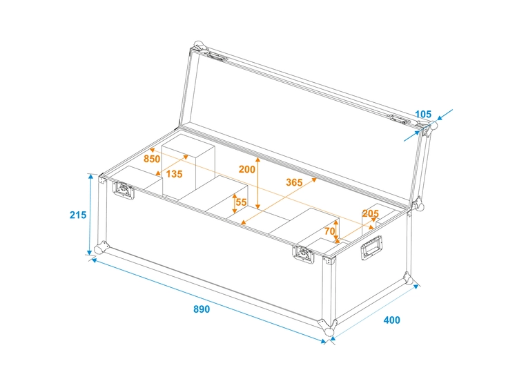 Roadinger Flightcase 1x LED SL-400 