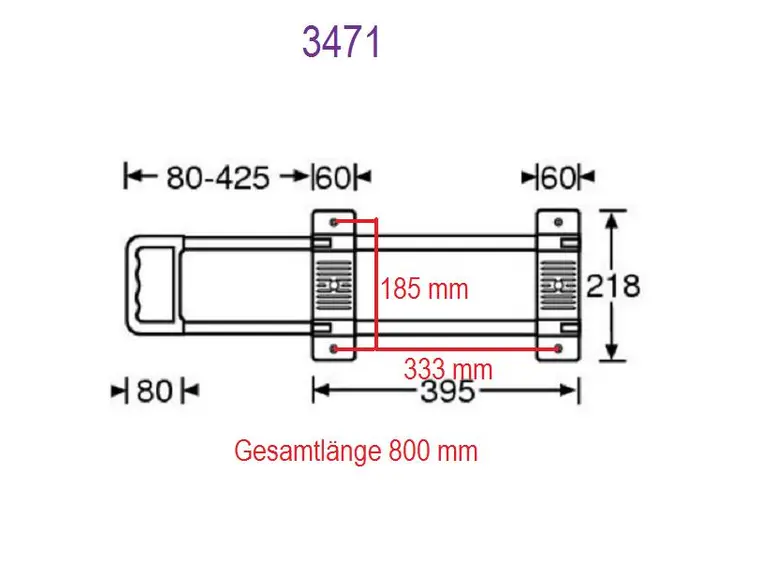 Adam Hall Hardware 3471 - Extendable Handle 1-stage 