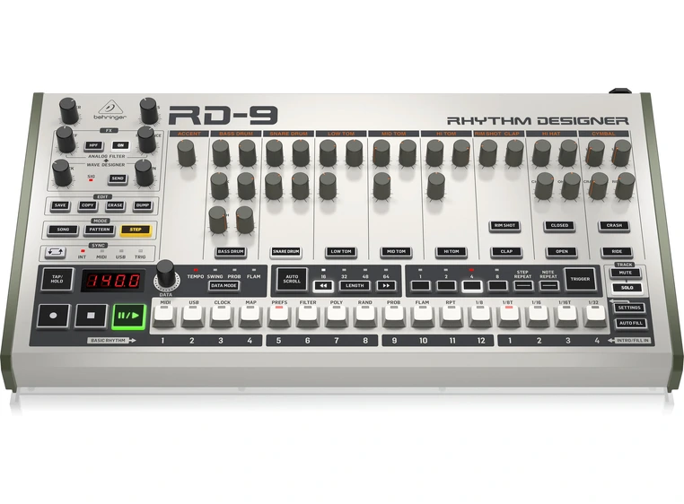 Behringer Rhythm Designer Series RD-9 klassisk analog trommemaskin 