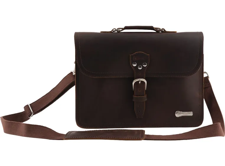 Charvel Ltd Edition Leather Laptop Bag Brown 