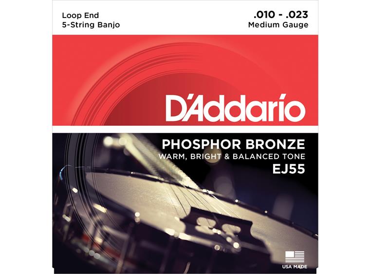 D'Addario EJ55 5-str. Banjo 010-023 Medium Phosphor Bronze (sett)