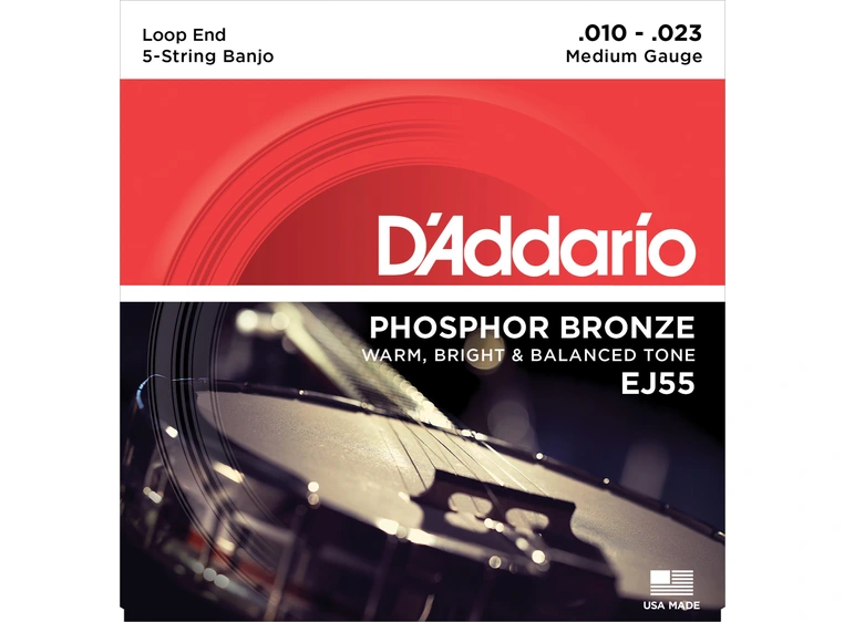 D'Addario EJ55 5-str. Banjo 010-023 Medium Phosphor Bronze (sett) 