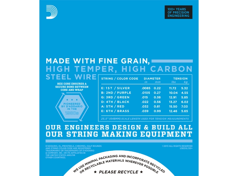 D'Addario EXL130+ El. gitar strenger (0085-039) 