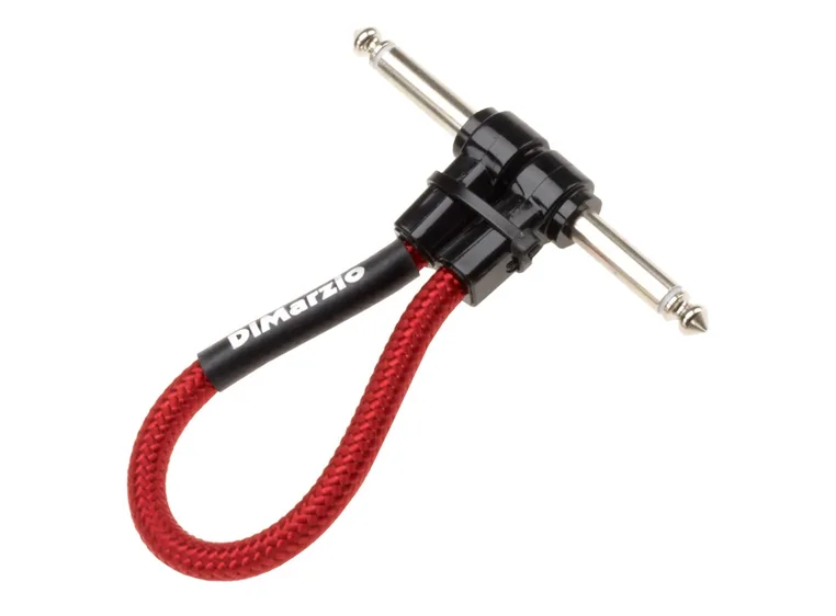 Dimarzio EP17J12RRRD Patchkabel Braided 30 cm. 2 vinklade Red 