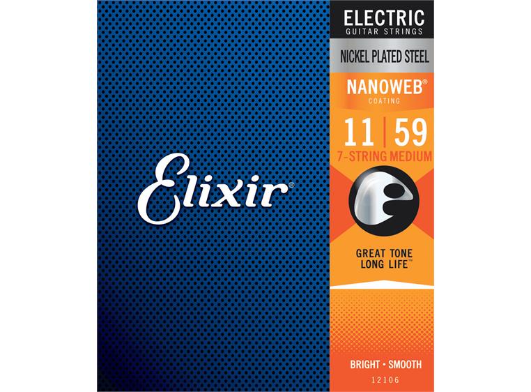 Elixir Electric Nickel Plated Steel (011-059) Nanoweb 7-String